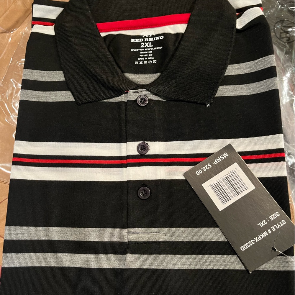 NWT 2XL men’s short sleeve polo style shirt